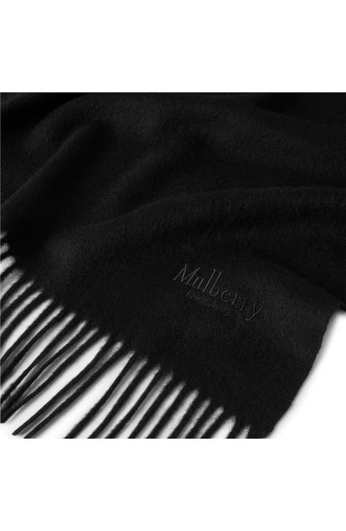 Mulberry Solid Merino Wool Scarf In Black