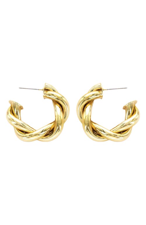 Twist Hoop Earrings in Gold