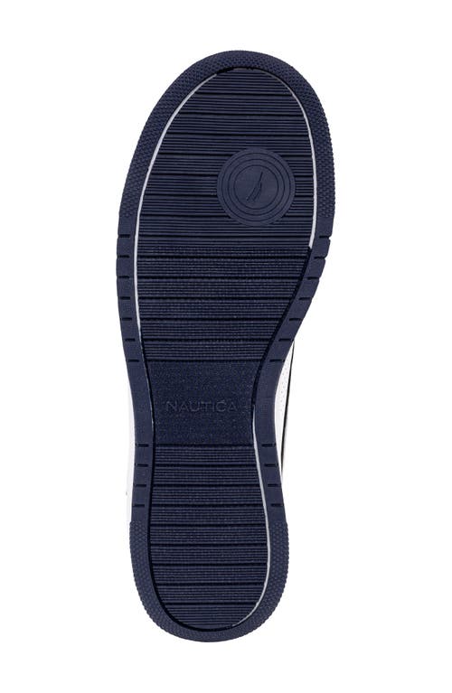 Nautica High Top Sneaker In White/navy 1