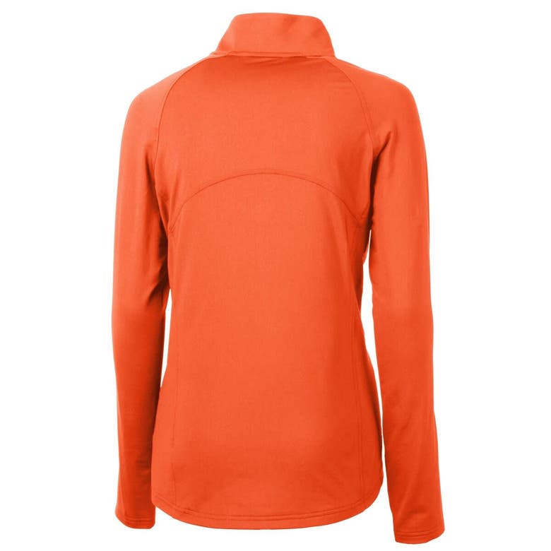 Shop Cutter & Buck Orange Greensboro Grasshoppers Adapt Eco Knit Stretch Recycled Half-zip Top