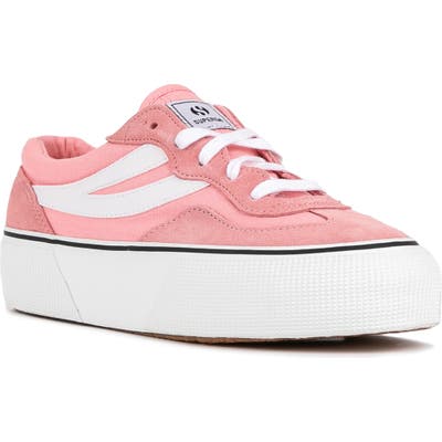 Superga 3041 Women's Revolley Colorblock Platform Sneaker (Pink-White)