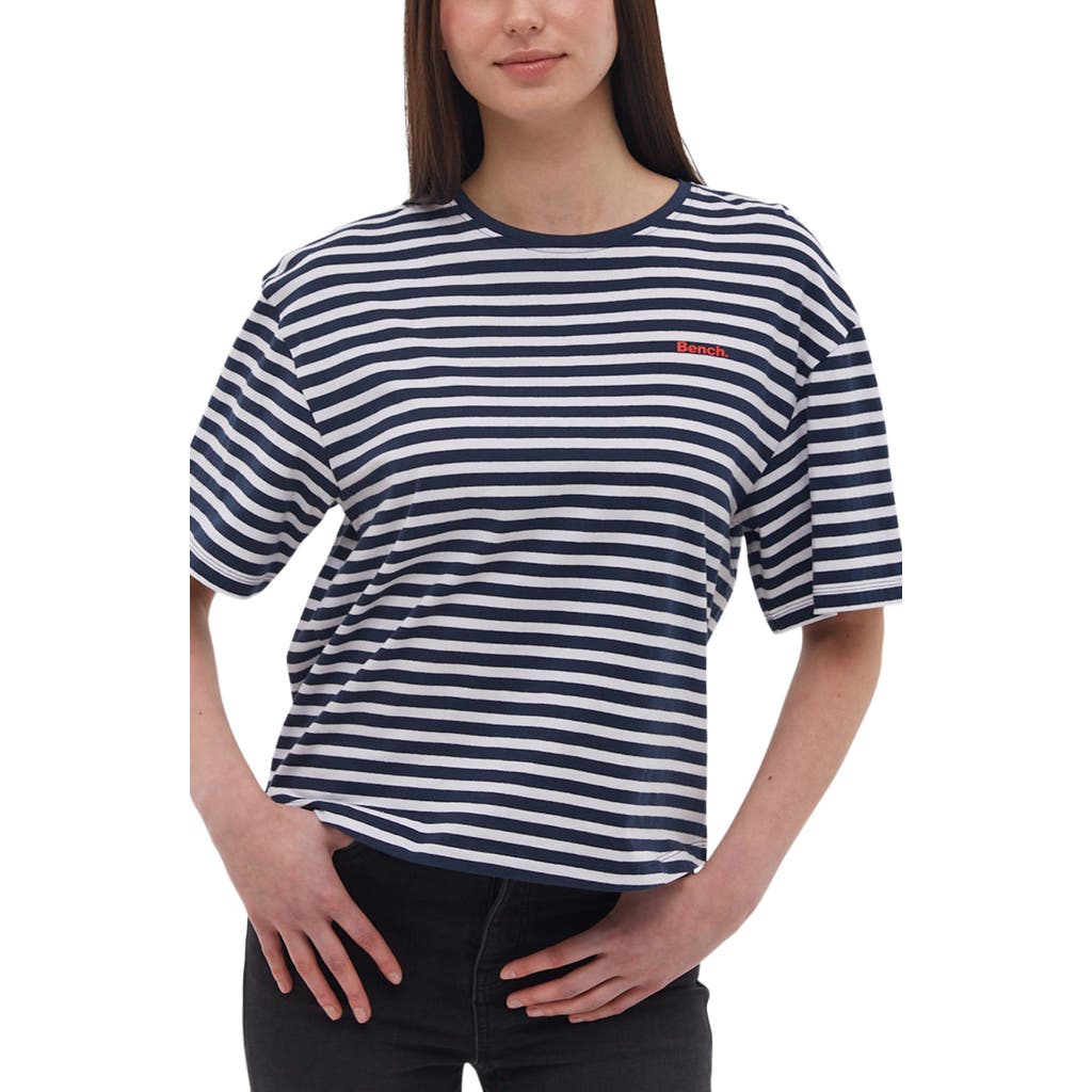 Bench . Aife Stripe Oversize T-shirt In Blue