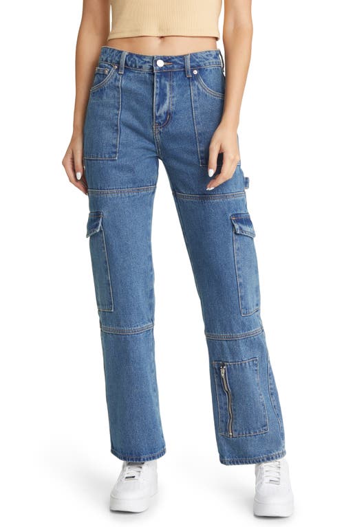 EDIKTED Jaimie Cargo Jeans Blue at Nordstrom,