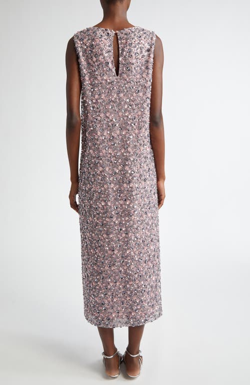 La Vie Style House Bead & Sequin Embellished Shift Dress In Pink Multi