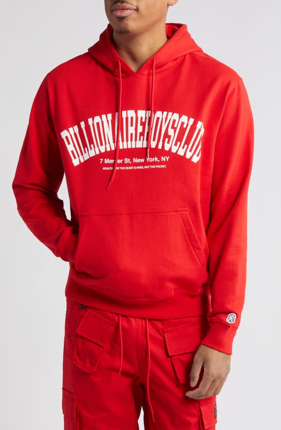 Billionaire Boys Club Logo Graphic Hoodie In Poppy Red