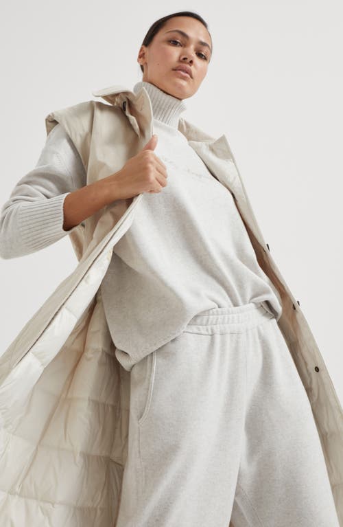 Shop Brunello Cucinelli Sleeveless Trench Coat In Beige