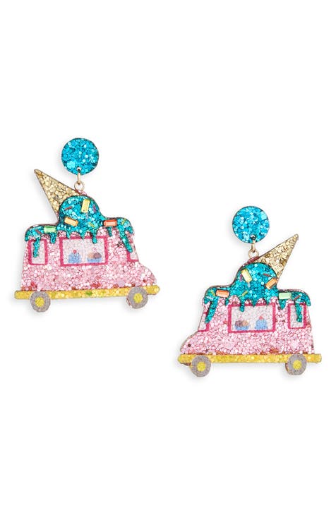 Glitter Ice Cream Truck Earrings