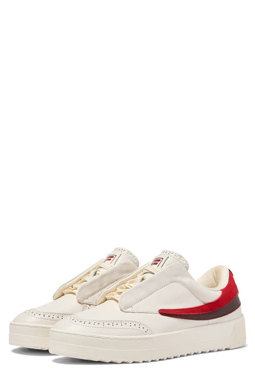 Shop Fila Sanati Low Top Sneaker In Gardenia/ Red/syrah