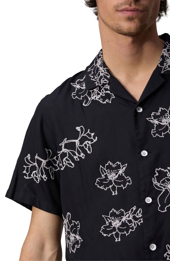 Shop Rag & Bone Avery Embroidered Camp Shirt In Black