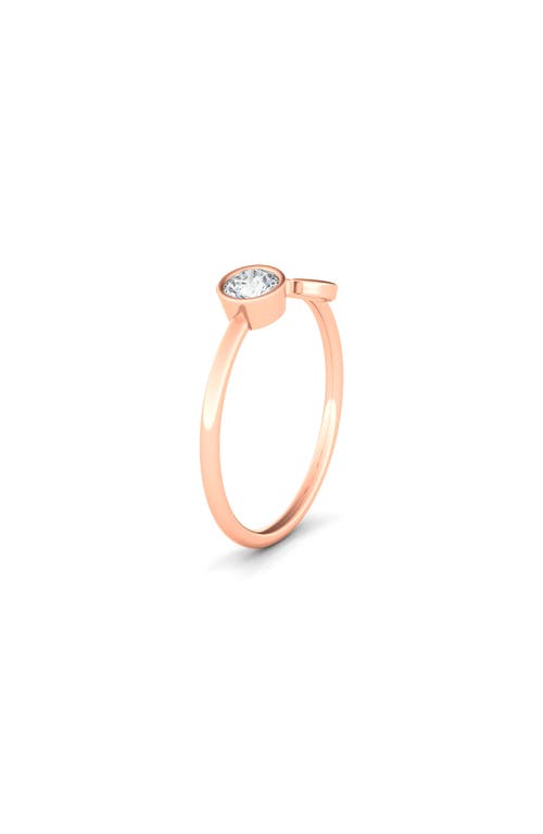 Hautecarat Letter Lab Created Diamond 18k Rose Gold Ring In 18k Rose Gold - A