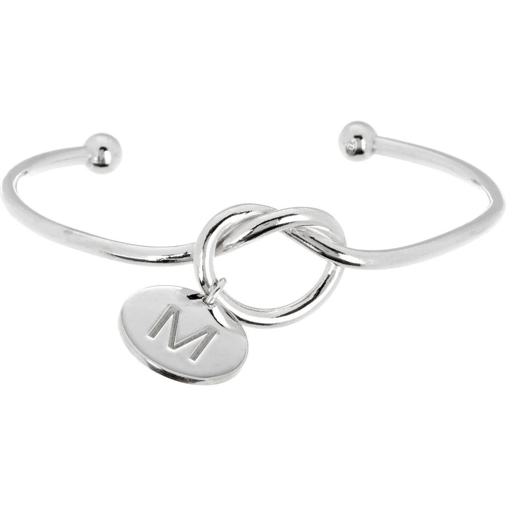 Meshmerise Love Knot Initial Bracelet In White-m