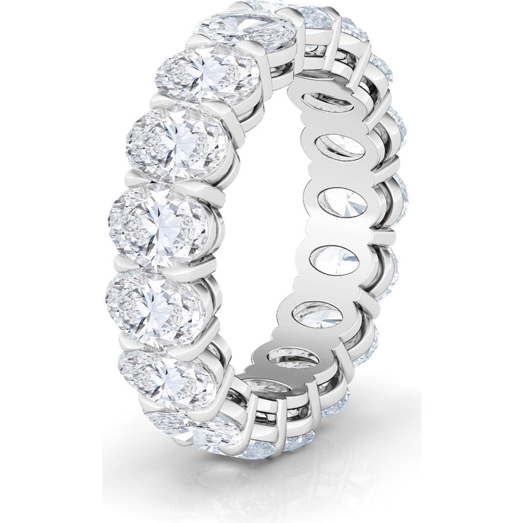Hautecarat Oval Cut Lab Grown Diamond Eternity Band In White Gold