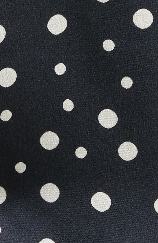Vince Dot Print Silk Blouse In Deep Marine