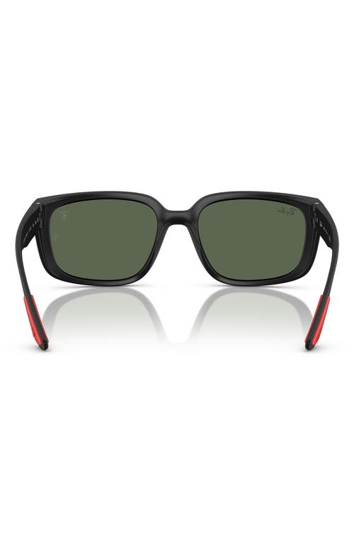 Ray Ban Ray-ban X Scuderia Ferrari 57mm Square Sunglasses In Matte Black