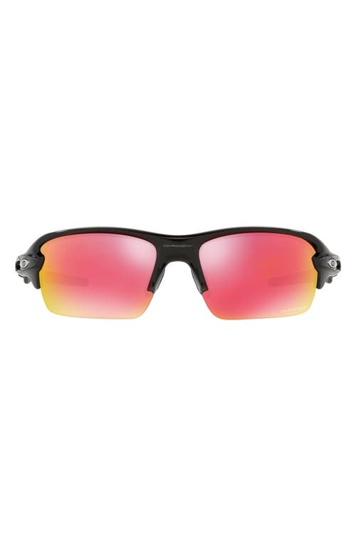 Oakley Kids' Flak XS 59mm Prizm Rectangular Sunglasses in Shiny Black at Nordstrom