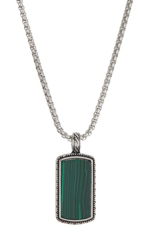 Shop American Exchange Stone Pendant Necklace In Silver/green