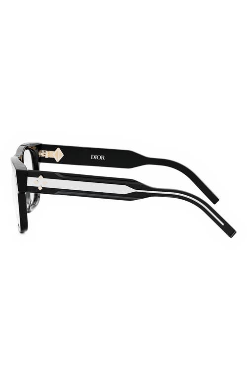 Dior Cd Diamond 54mm Square Glasses In Black/crystal