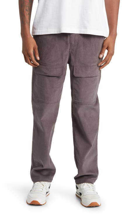 Vintage Grey Baggy Fit Corduroy Cargo Pants