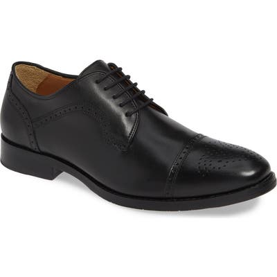 Johnston & Murphy Halford Cap Toe Derby- Black