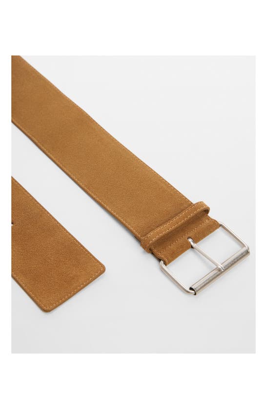 Shop Mango Leather Belt In Brown