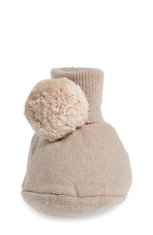 Pink Lemonade Pompom Cotton Bootie In Rice