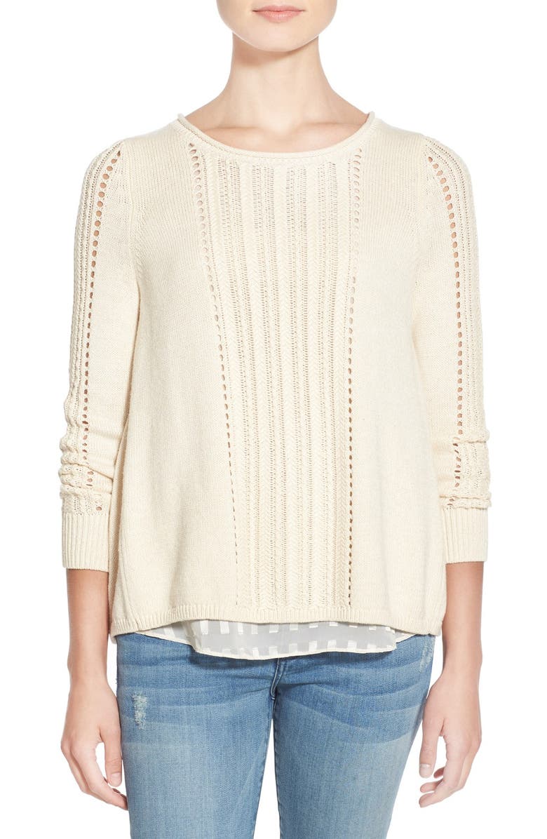 Lucky Brand Layer Look Split Back Sweater | Nordstrom