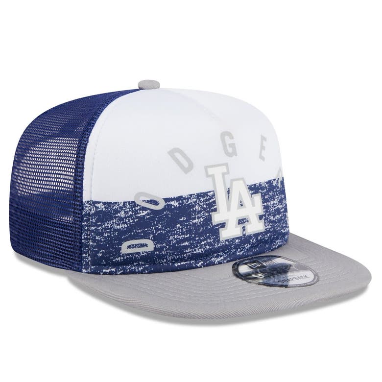 Shop New Era White/gray Los Angeles Dodgers Team Foam Front A-frame Trucker 9fifty Snapback Hat
