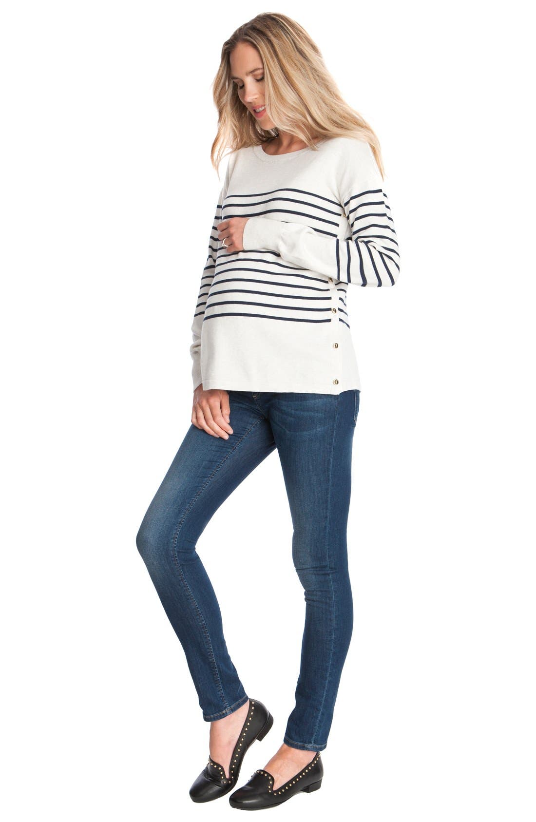 Seraphine Striped Nursing Maternity Sweater Nordstrom