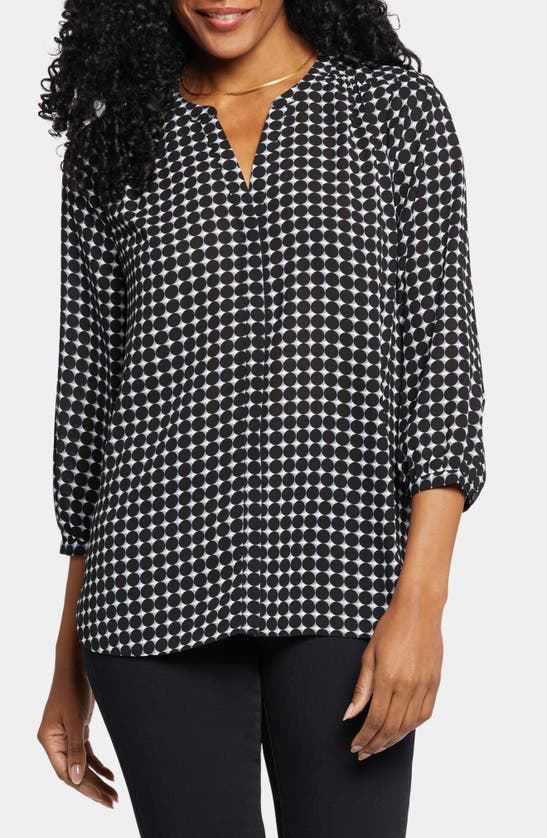 Shop Nydj Pintuck Blouse In Dorothy Dots