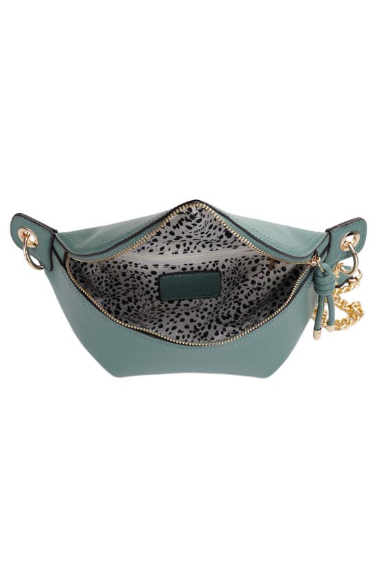 Shop Mali + Lili Evelyn Vegan Leather Belt Bag In Dark Sage