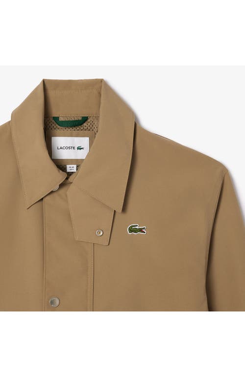 Lacoste Short Lightweight Water-repellent Parka Jack In Ladigue/farine