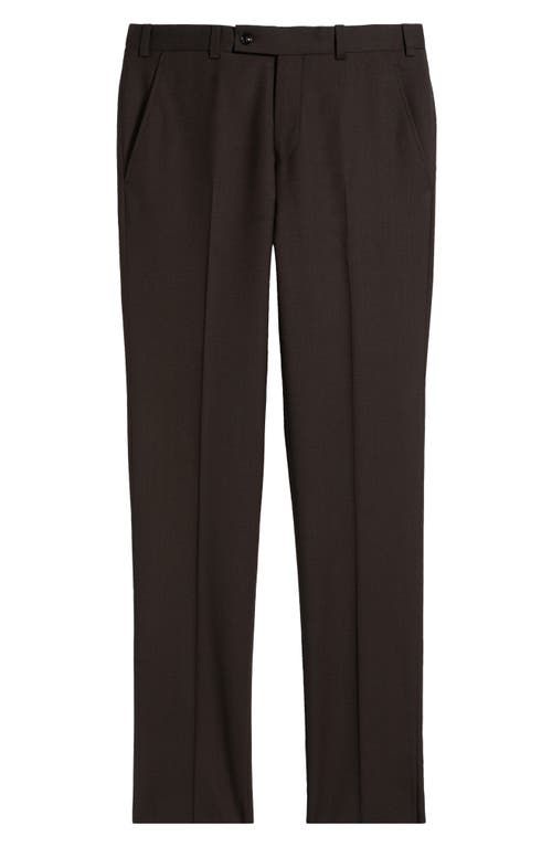 Shop Ted Baker London Jerome Slim Fit Soft Constructed Solid Wool Dress Pants In Brown