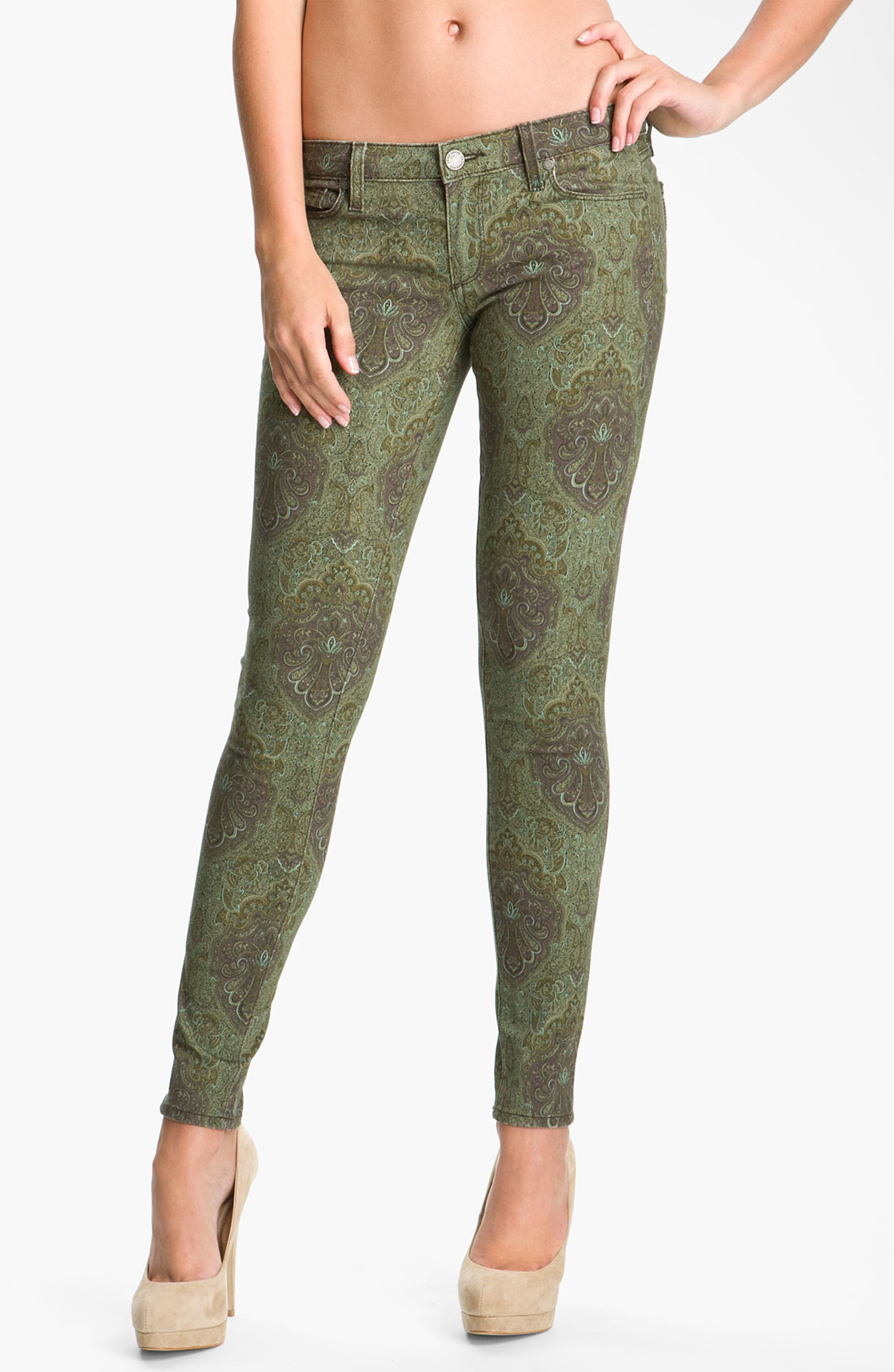 Paige Denim 'Verdugo' Print Skinny Jeans (Estate Green Paisley) | Nordstrom