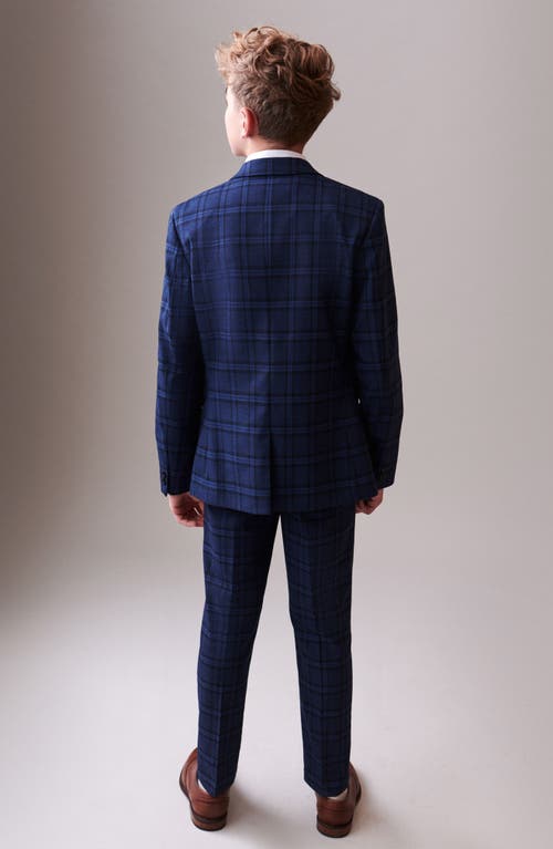 Shop Next Kids' Plaid Sport Coat In Blue