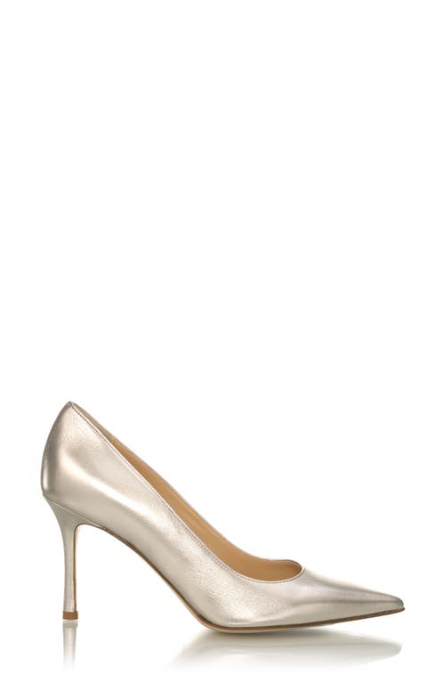 Marion Parke Classic Pointed Toe Pump In Beige Metallic