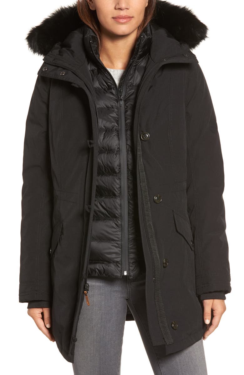 UGG® Waterproof Down Parka with Genuine Shearling Trim | Nordstrom