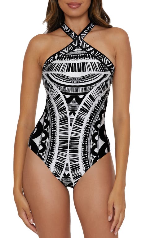 Hula Reversible One-Piece Swimsuit in Black Multi