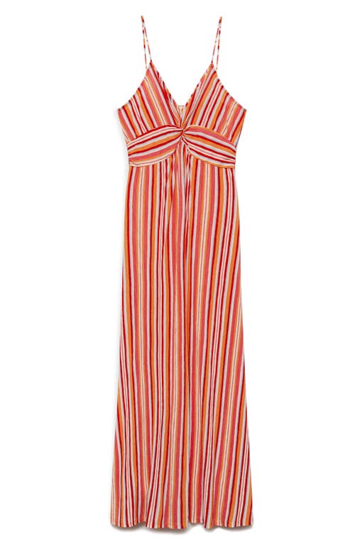 Shop Mango Stripe Maxi Sundress In Orange