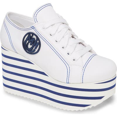 Miu Miu Platform Wedge Sneaker - White
