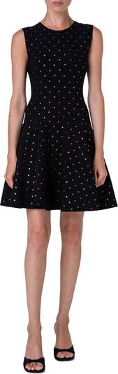 AKRIS PUNTO Studded Fit-And-Flare Dress