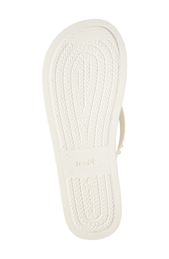Sanuk Funshine Rhinestone Flip Flop In White