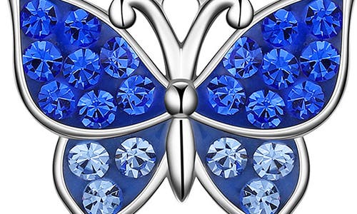 Lily Nily Kids' Crystal Butterfly Pendant Necklace In Blue