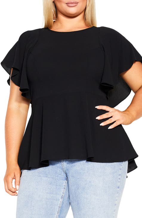 Lucky Brand Black Tan Paisley Border Print Top Womens Plus Size 3X Tee Shirt  Top