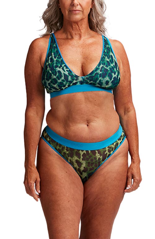 The Soft Mesh Leopard Print Fuller Cup Bralette in Green