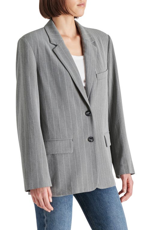 Shop Steve Madden Noellie Pinstripe Blazer In Grey