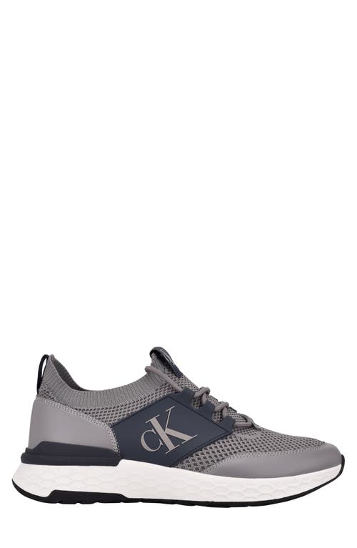 Shop Calvin Klein Arnel Knit Upper Sneaker In Grey/blazer