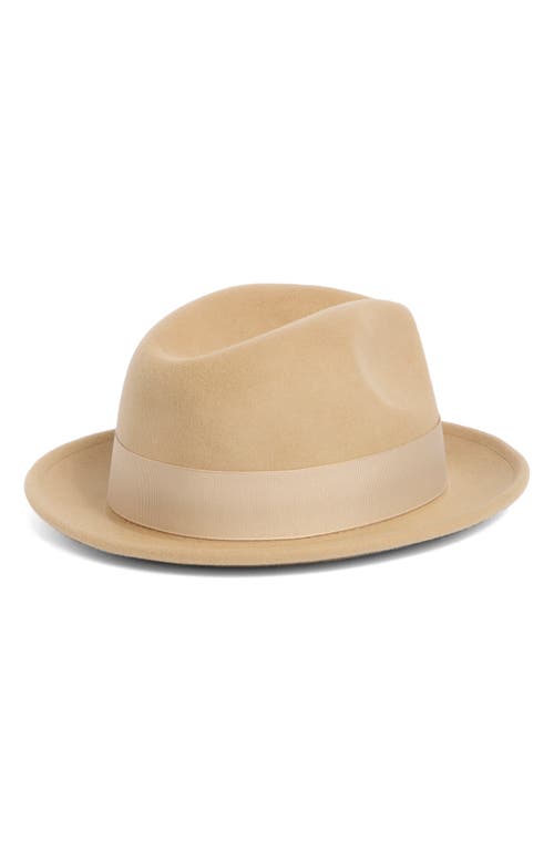 Hickey Freeman Wool Felt Fedora In Camel