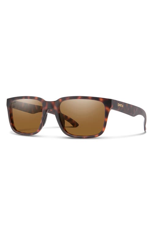 Smith Headliner 55mm Polarized Rectangle Sunglasses In Matte Tort/chromapop Brown