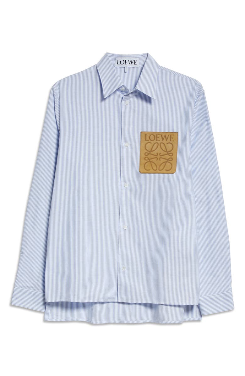 Anagram Patch Stripe Oxford Button-Up Shirt