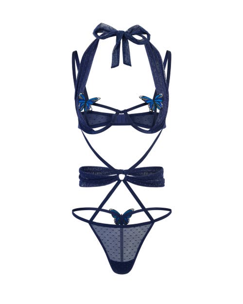 Shop Adore Me Coco Playsuit Lingerie In Animal Blue